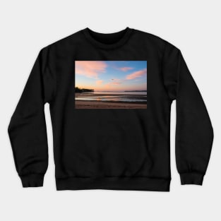 Beverly MA Dane Street Beach Morning Light Red Clouds Crewneck Sweatshirt